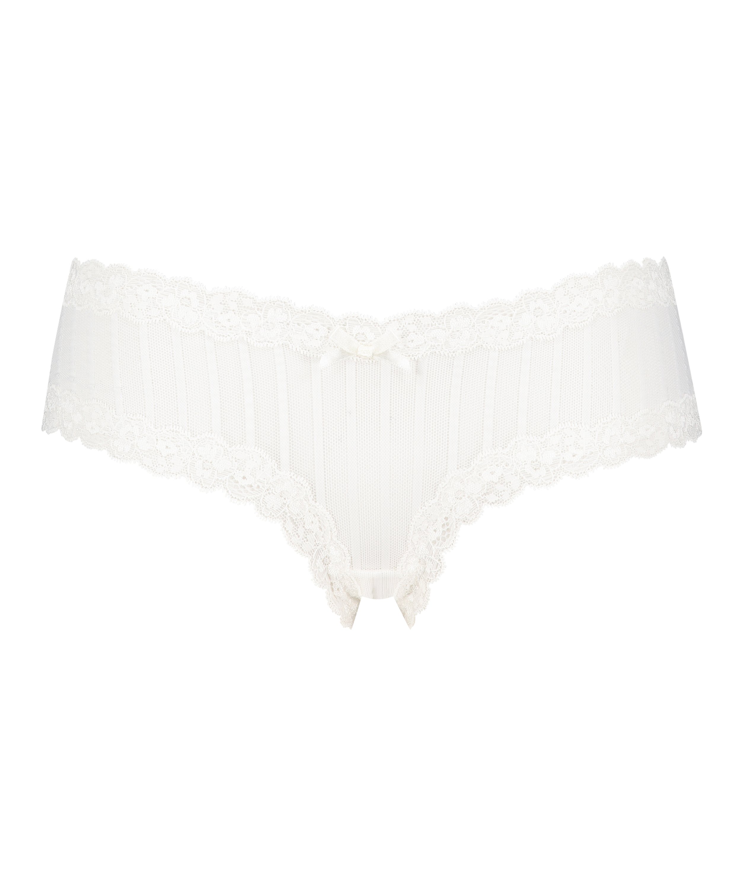 Slip brésilien V-shape mesh, Blanc, main