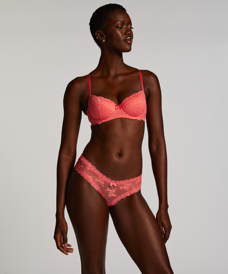 Slip brésilien V-shape mesh, Rose