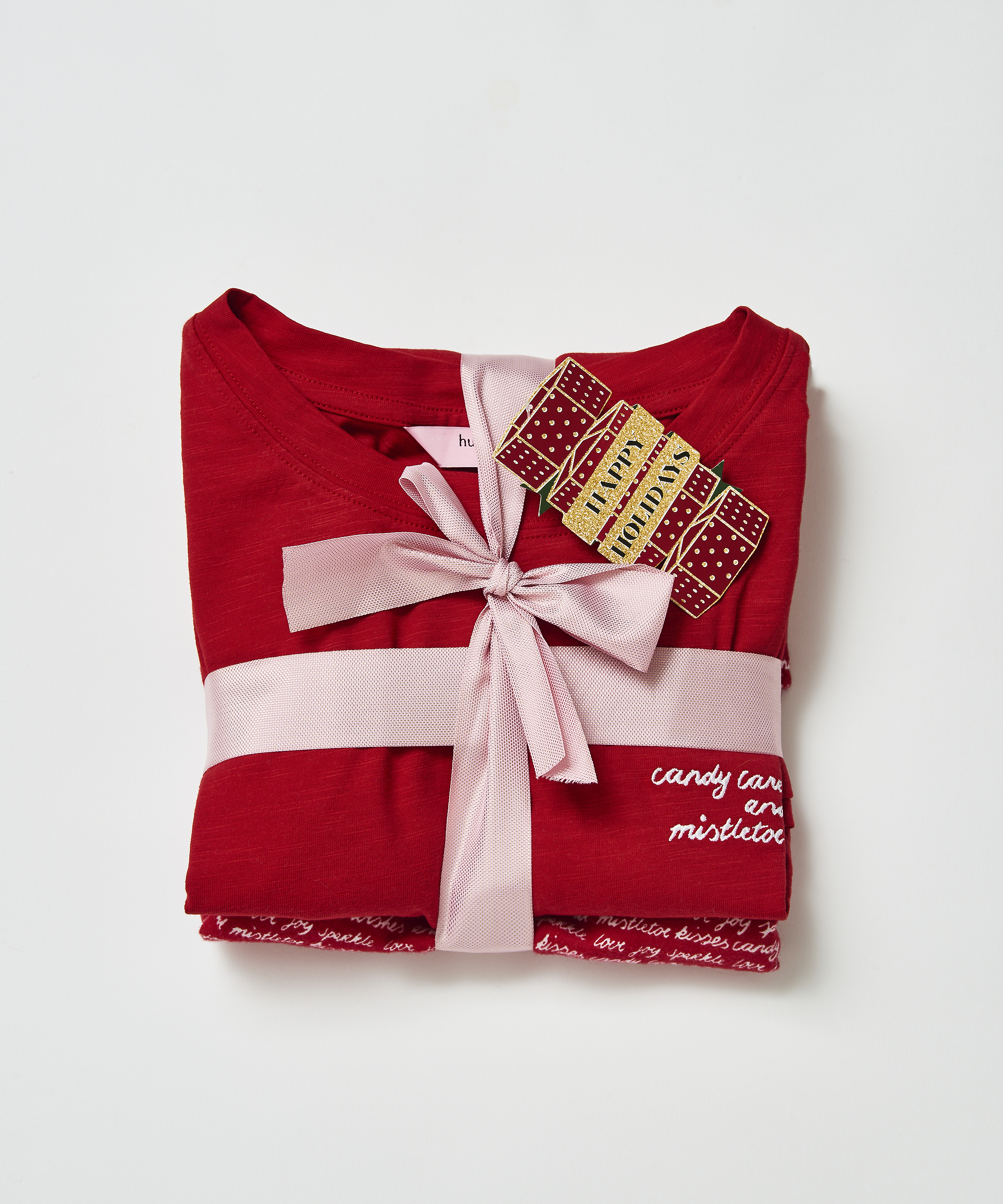 Coffret cadeau Pyjama long, Rouge, main