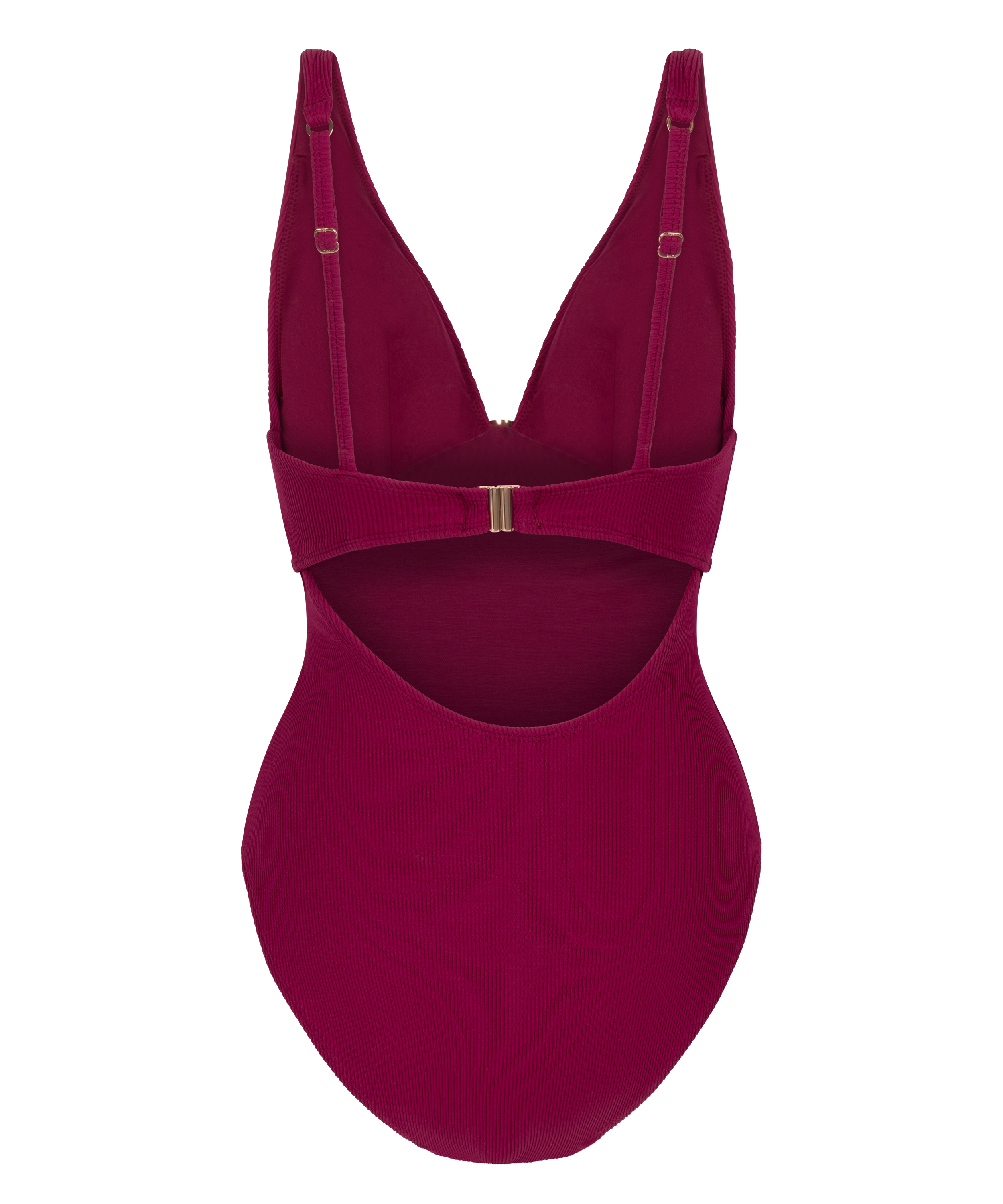 Maillot de bain à anneau froissé, Rouge, main