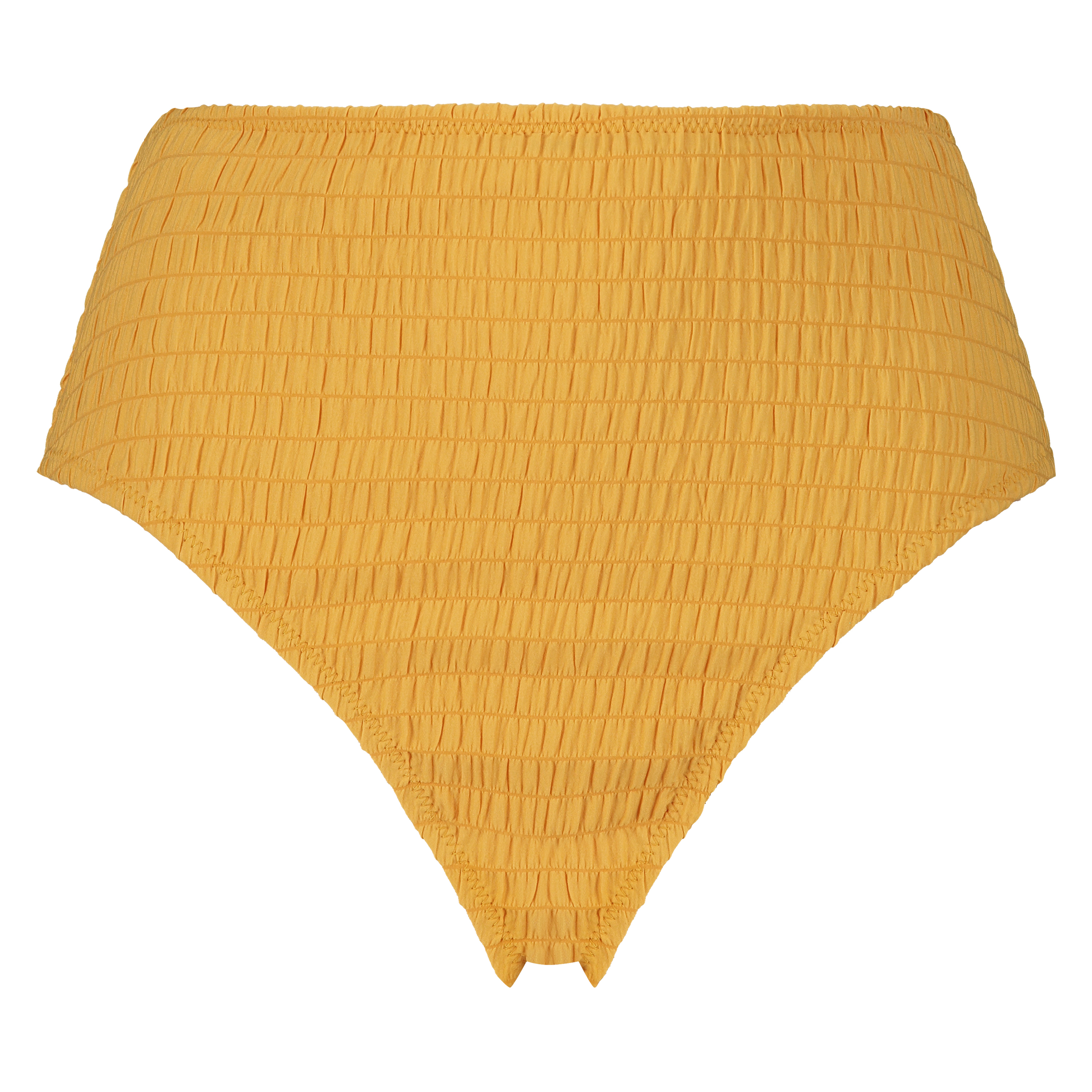 Bas de bikini taille haute échancré Goldenrod, Jaune, main