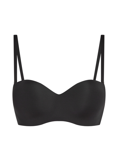 Soutien-gorge push-up sans bretelles à armatures préformé Smooth, Noir