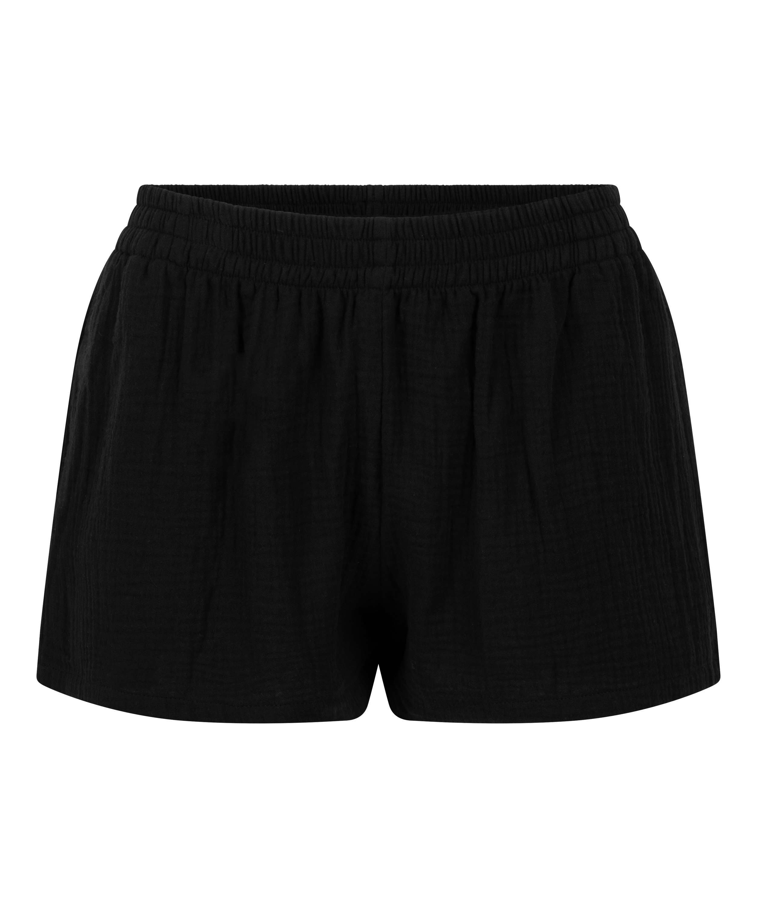 Short en mousseline, Noir, main