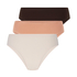 Lot de 3 slips brésiliens invisibles, marron
