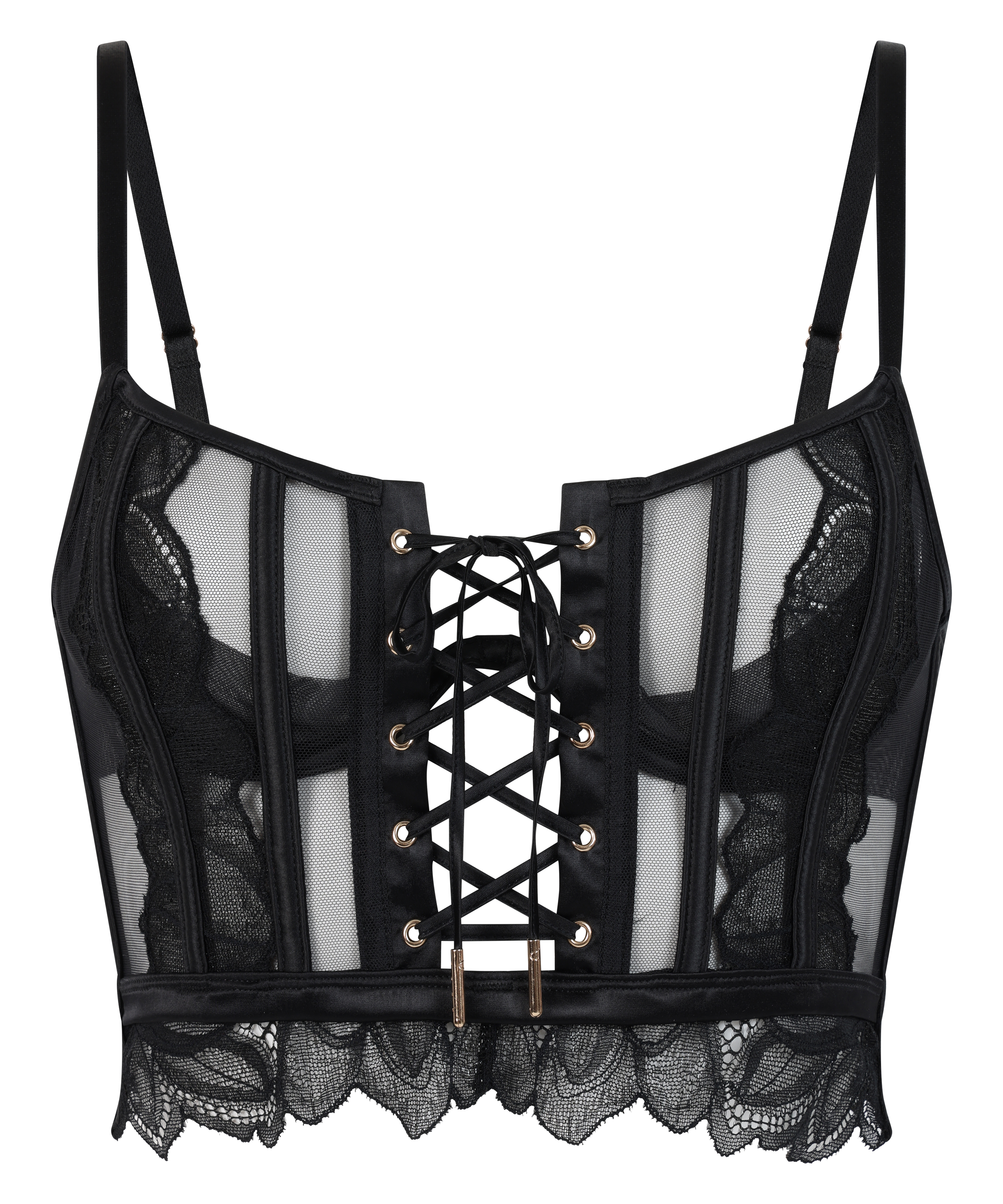 Soutien-gorge à armatures préformé longline Cierra, Noir, main