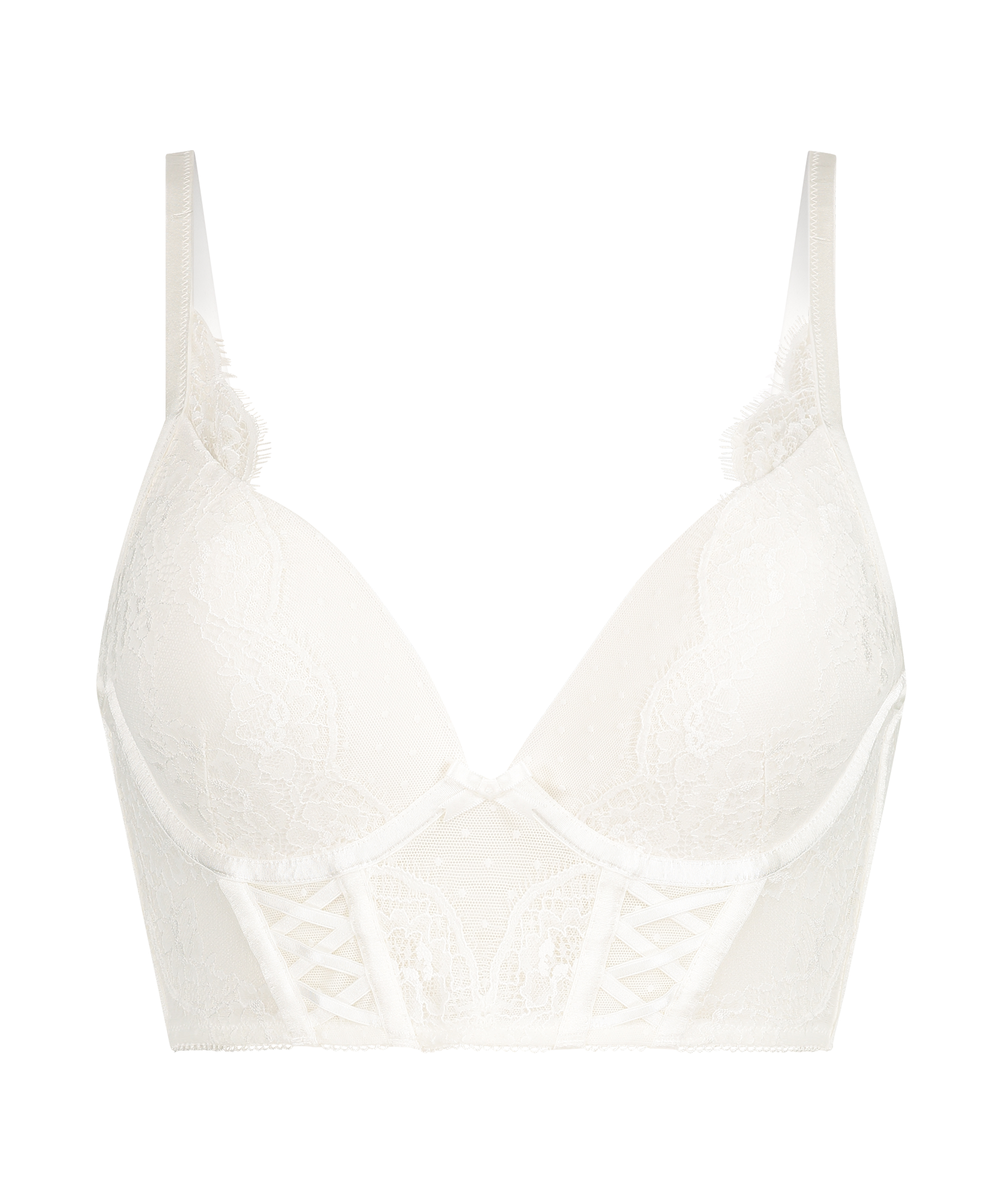 Soutien-gorge préformé push-up longline Jolie, Blanc, main