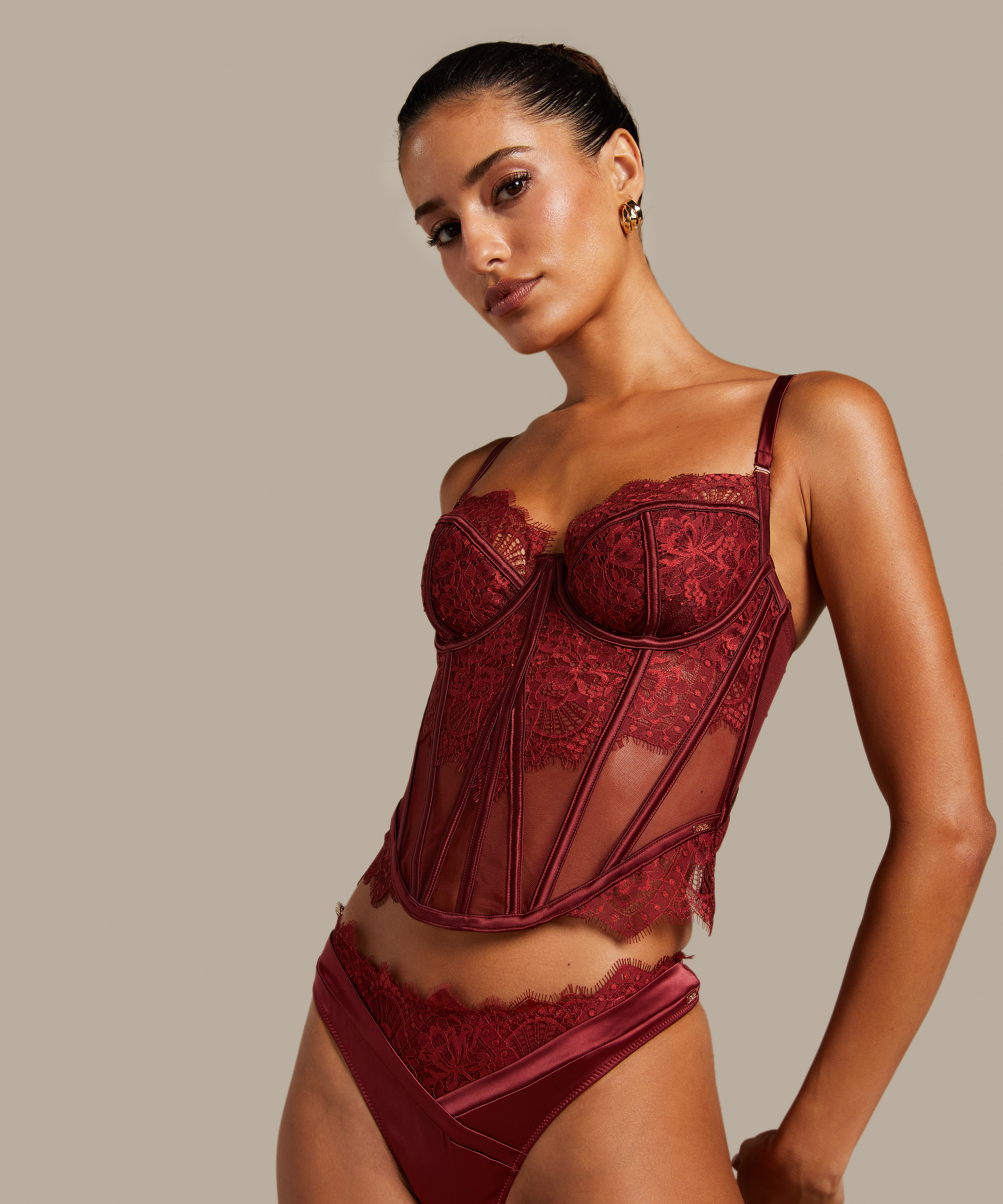 Bustier Zoe, Rouge, main