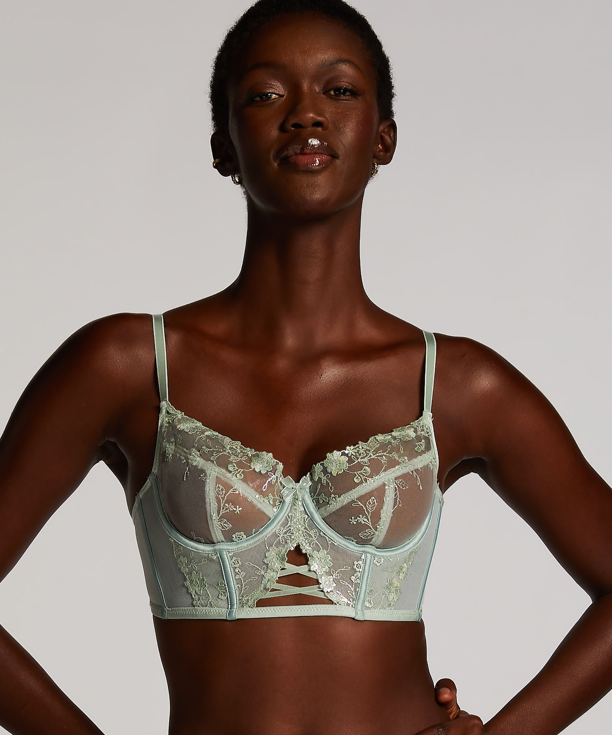 Soutien-gorge longline à armatures non préformé Lillia, Vert Soutien-gorge longline à armatures non préformé Lillia, Vert