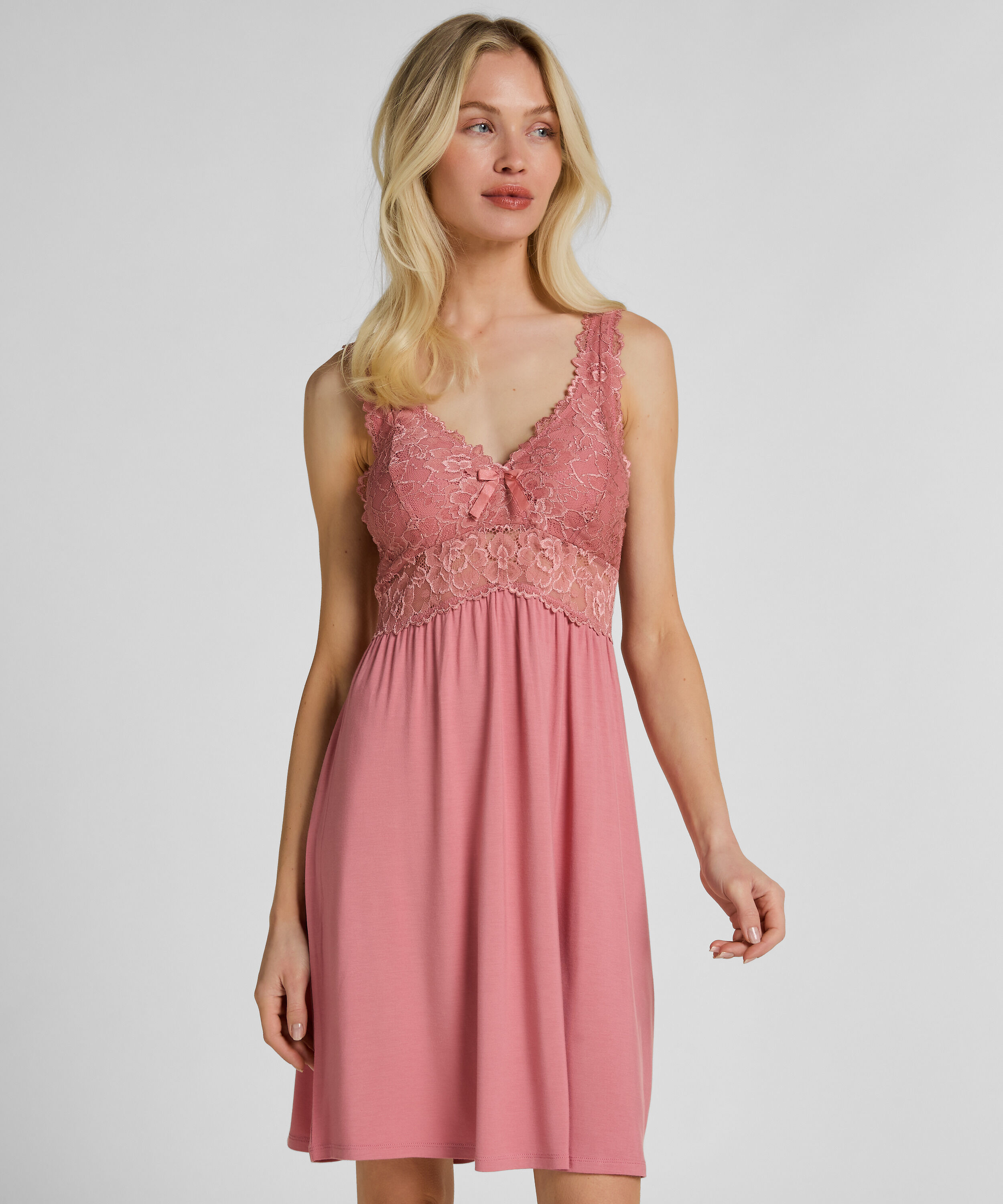 Nuisette Nora dentelle, Rose