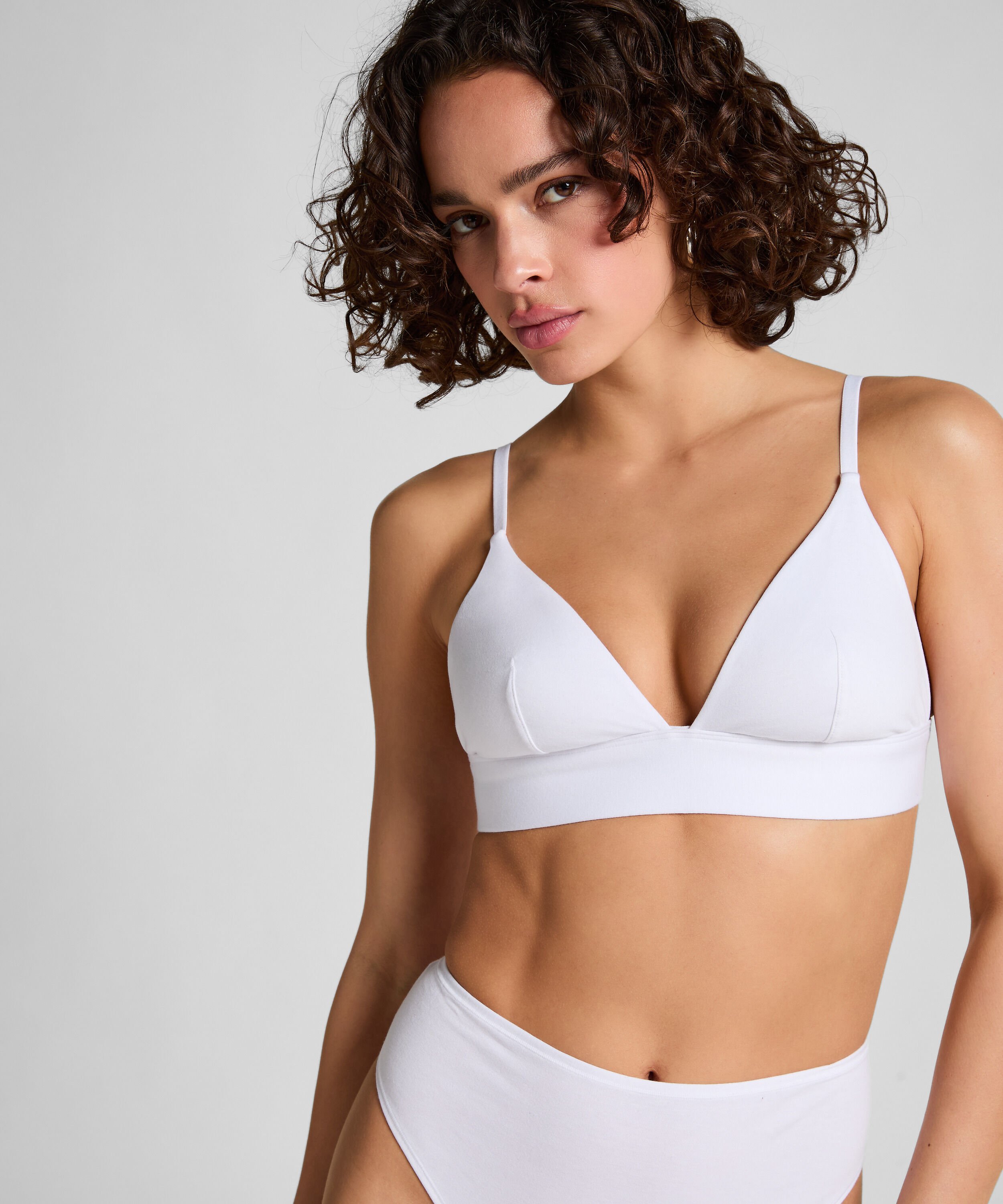 Brassière en coton, Blanc Brassière en coton, Blanc