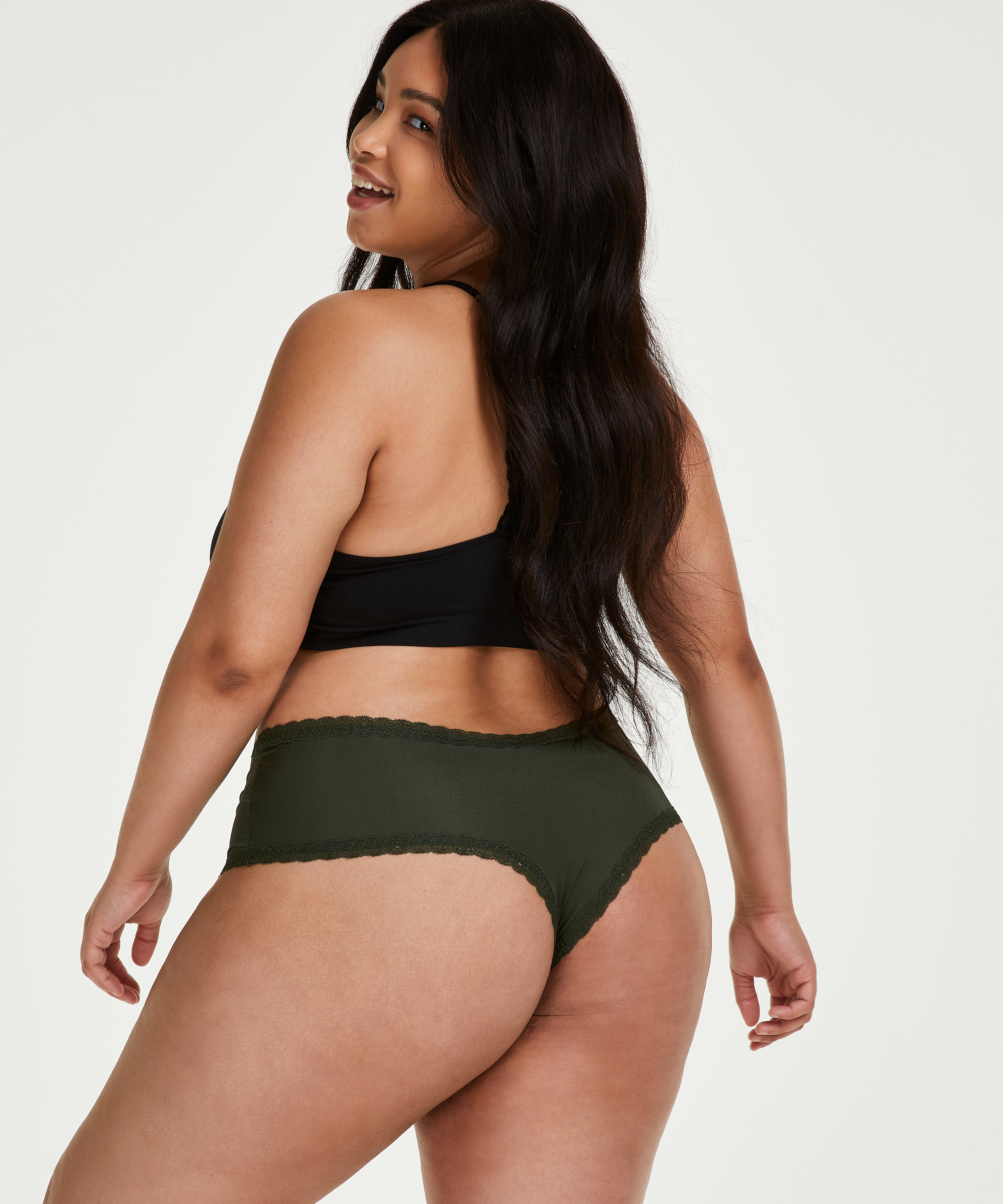 Slip brésilien en forme de V Vixen Curvy, Vert, main