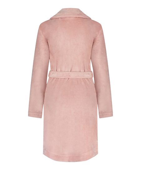 Peignoir en molleton avec fermeture éclair, Rose