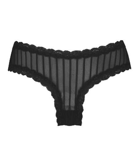 Slip brésilien V-shape mesh, Noir