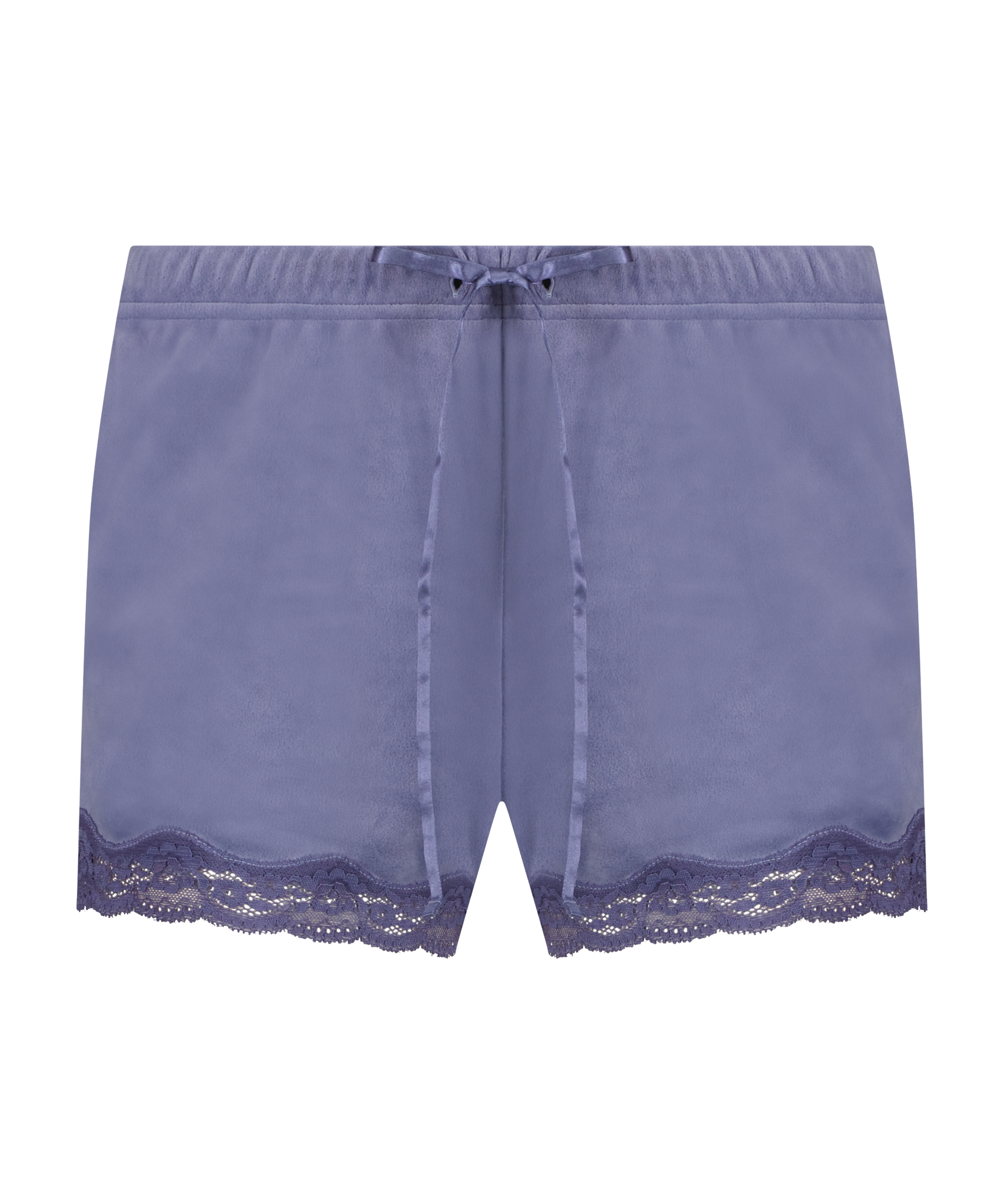 Short velours dentelle, Violet, main