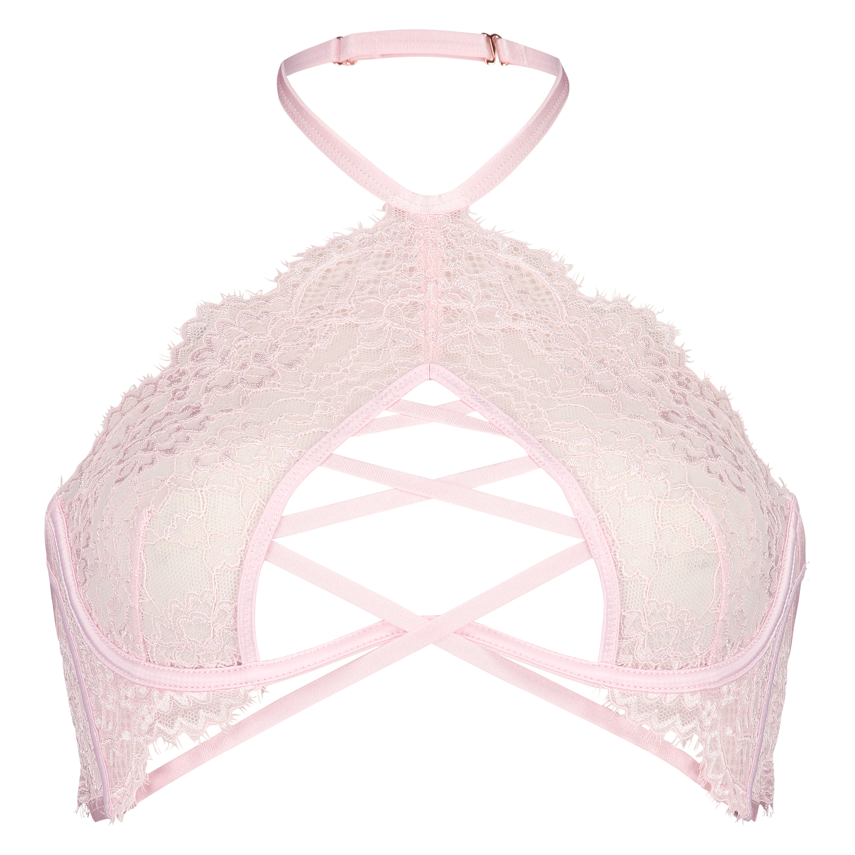 Soutien-gorge à armatures non-préformé col licou Eve, Rose, main