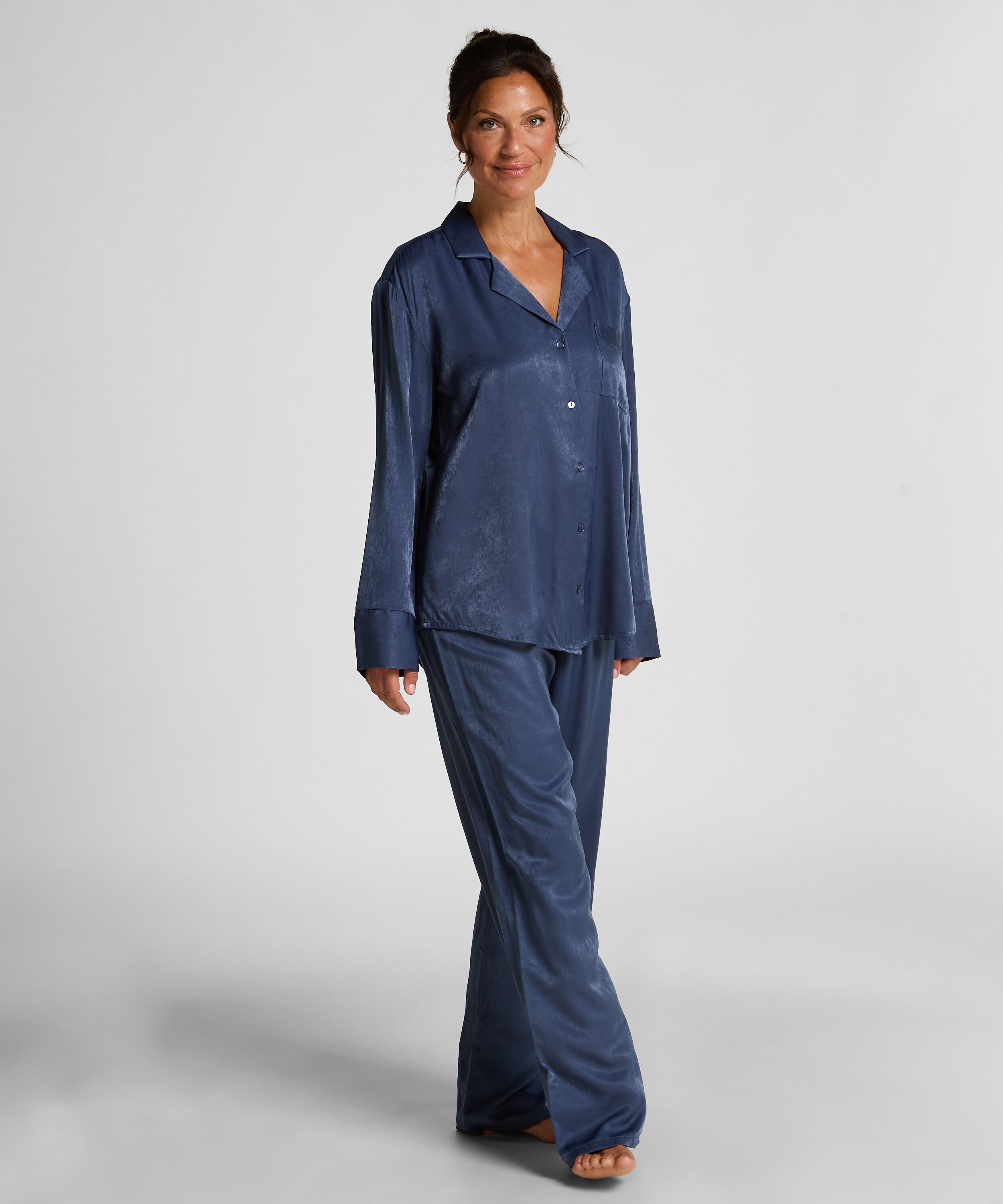 Pantalon Satin, Bleu Pantalon Satin, Bleu