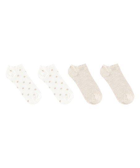 Lot de 2 paires de Chaussettes lurex, Blanc