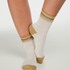 Chaussettes top lurex Rib, Blanc