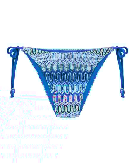 Bas de bikini à jambe haute Cali, Bleu