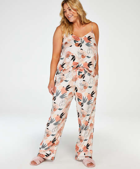 Pantalon de pyjama tiss&eacute;, Rose