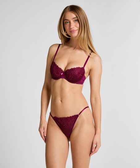 Tanga Margot jambe haute, Violet