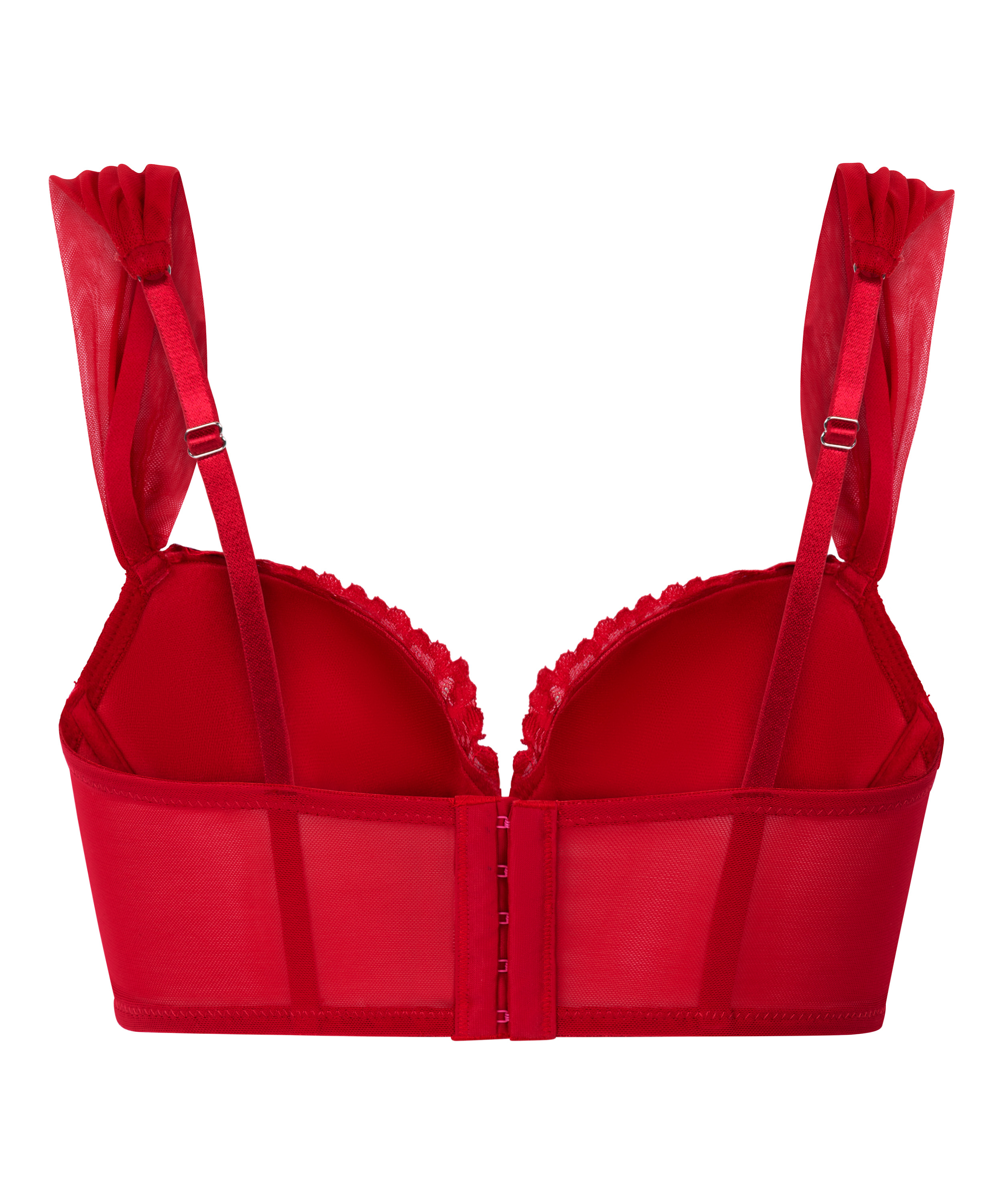 Soutien-gorge à armatures rembourré longline Whitney, Rouge, main