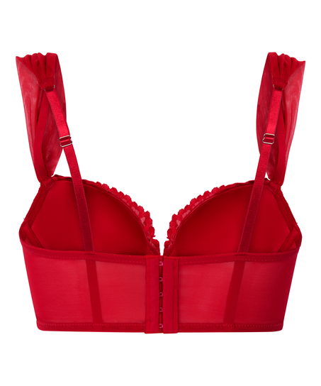 Soutien-gorge à armatures rembourré longline Whitney, Rouge