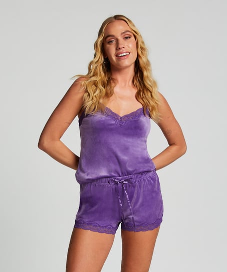 Camisole velours Dentelle, Violet