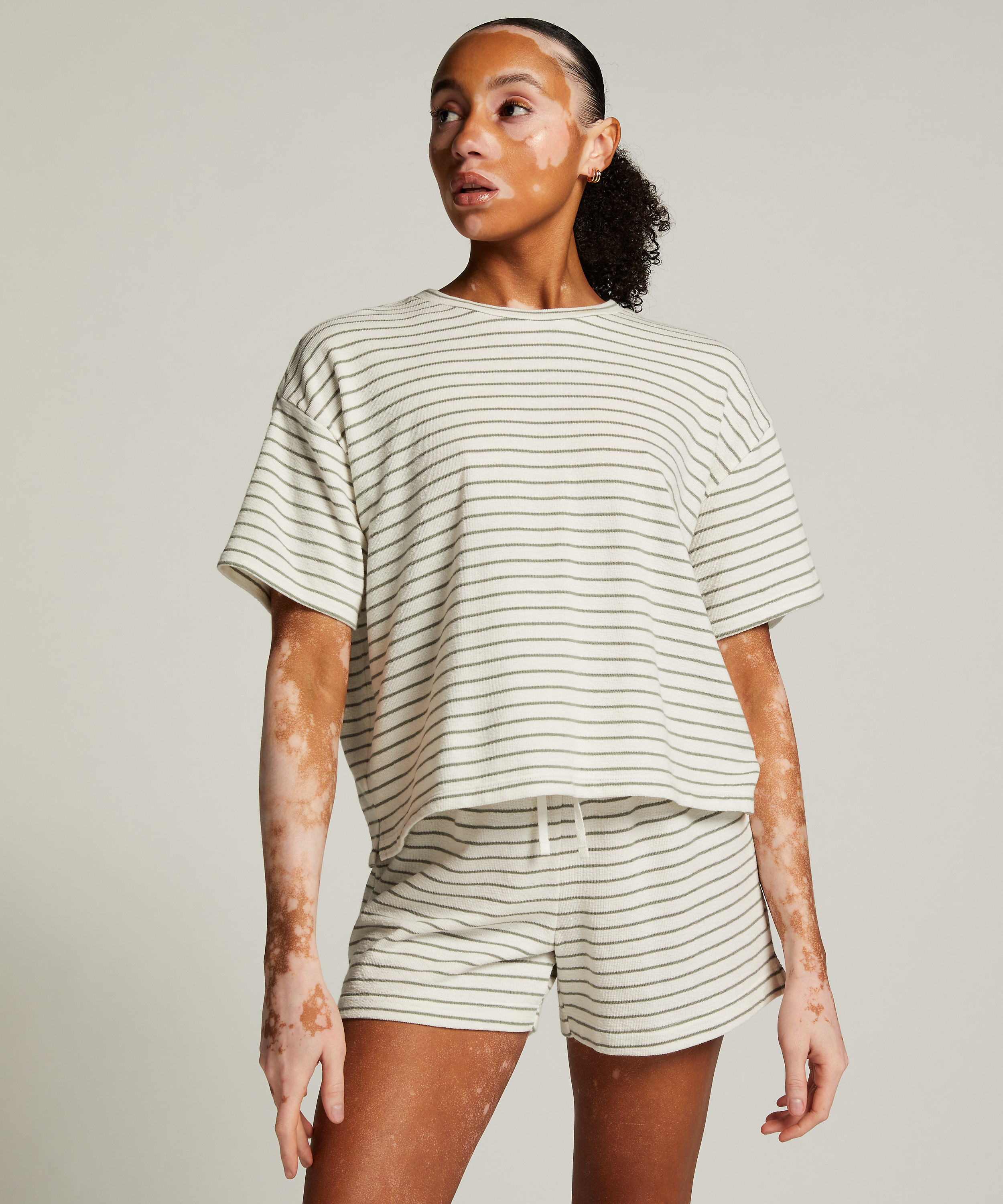 Haut de pyjama, Blanc, main