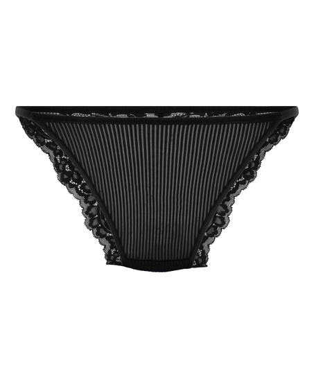 Slip brésilien jambes hautes Kaiden, Noir