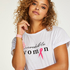Top manches courtes Pink Ribbon, Blanc