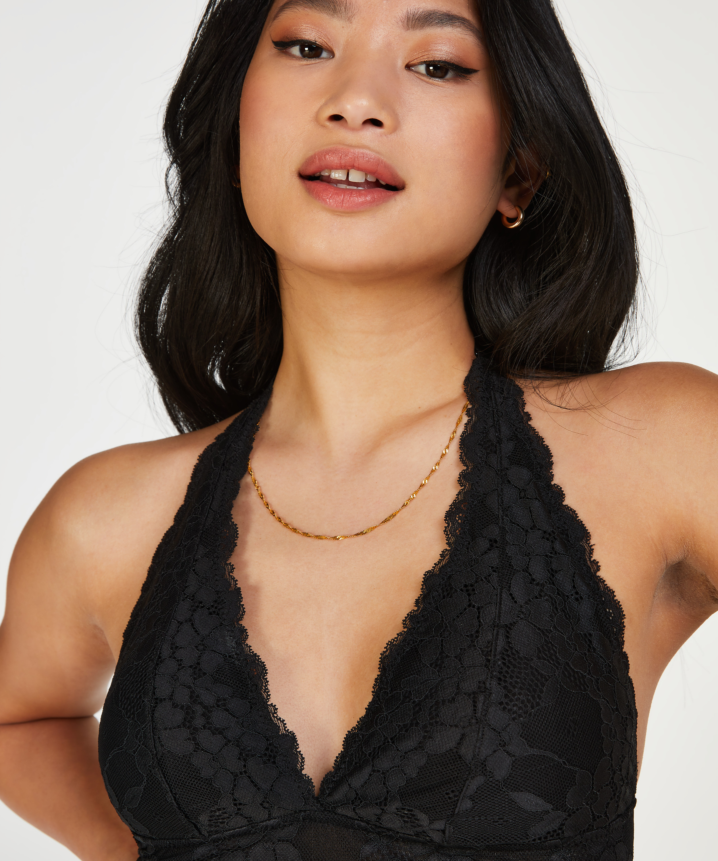 Brassière Halter Rosalyn préformée, Noir, main
