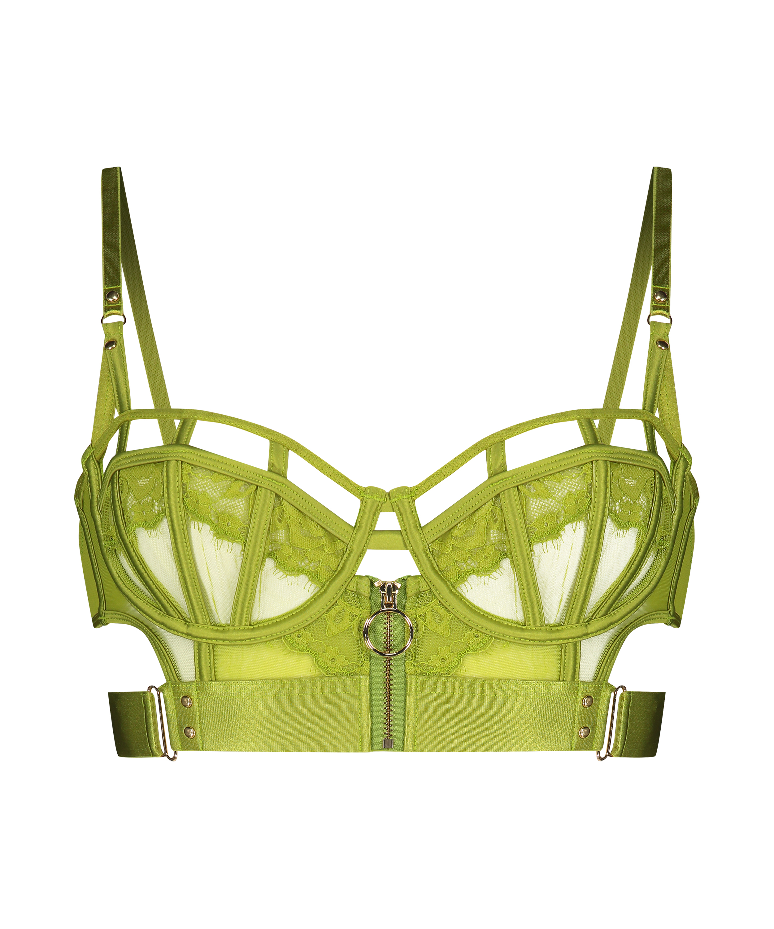 Soutien-gorge à armatures non-préformé longline Sable, Vert, main