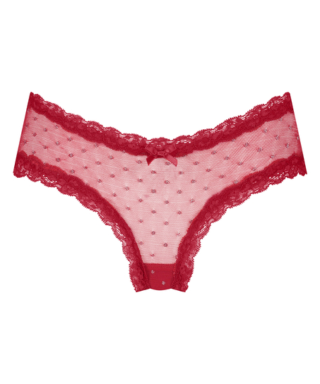 Slip brésilien V-shape mesh, Rouge