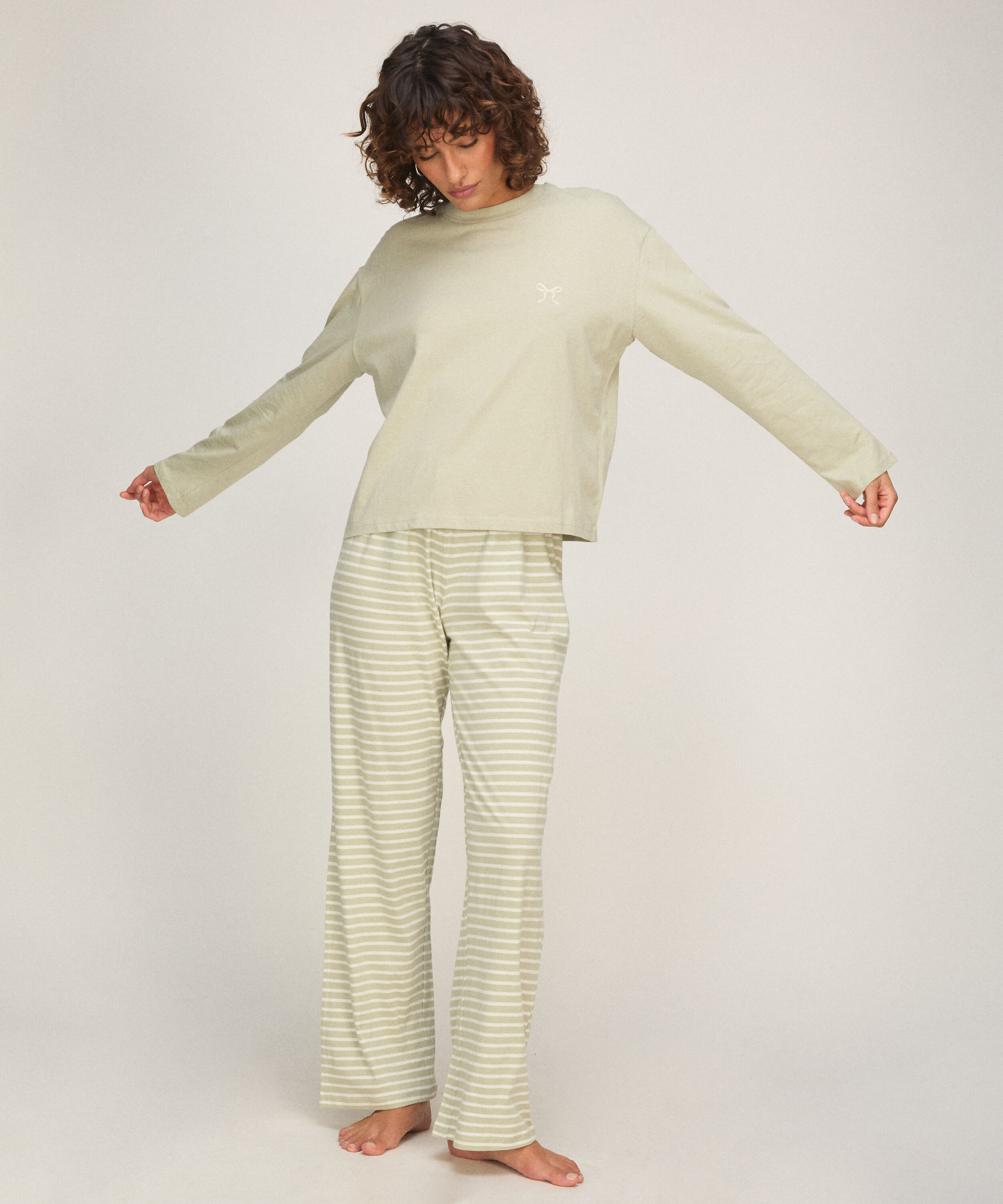 Pyjama en jersey de coton, Vert