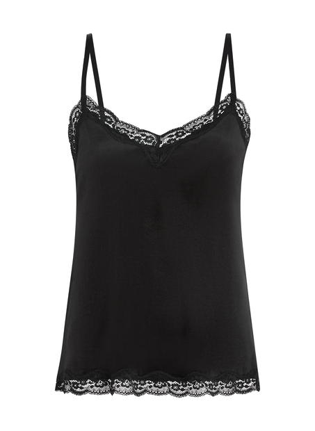 Camisole velours Dentelle, Noir