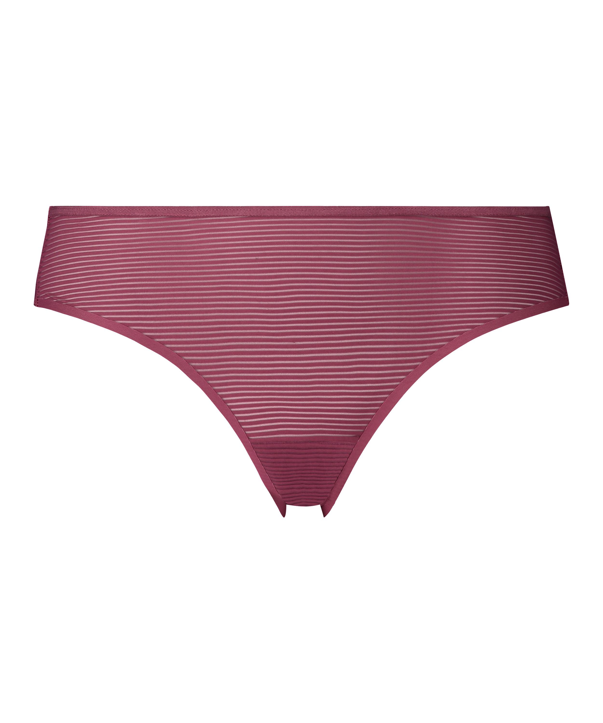 Slip brésilien invisible Stripe mesh, Rouge, main