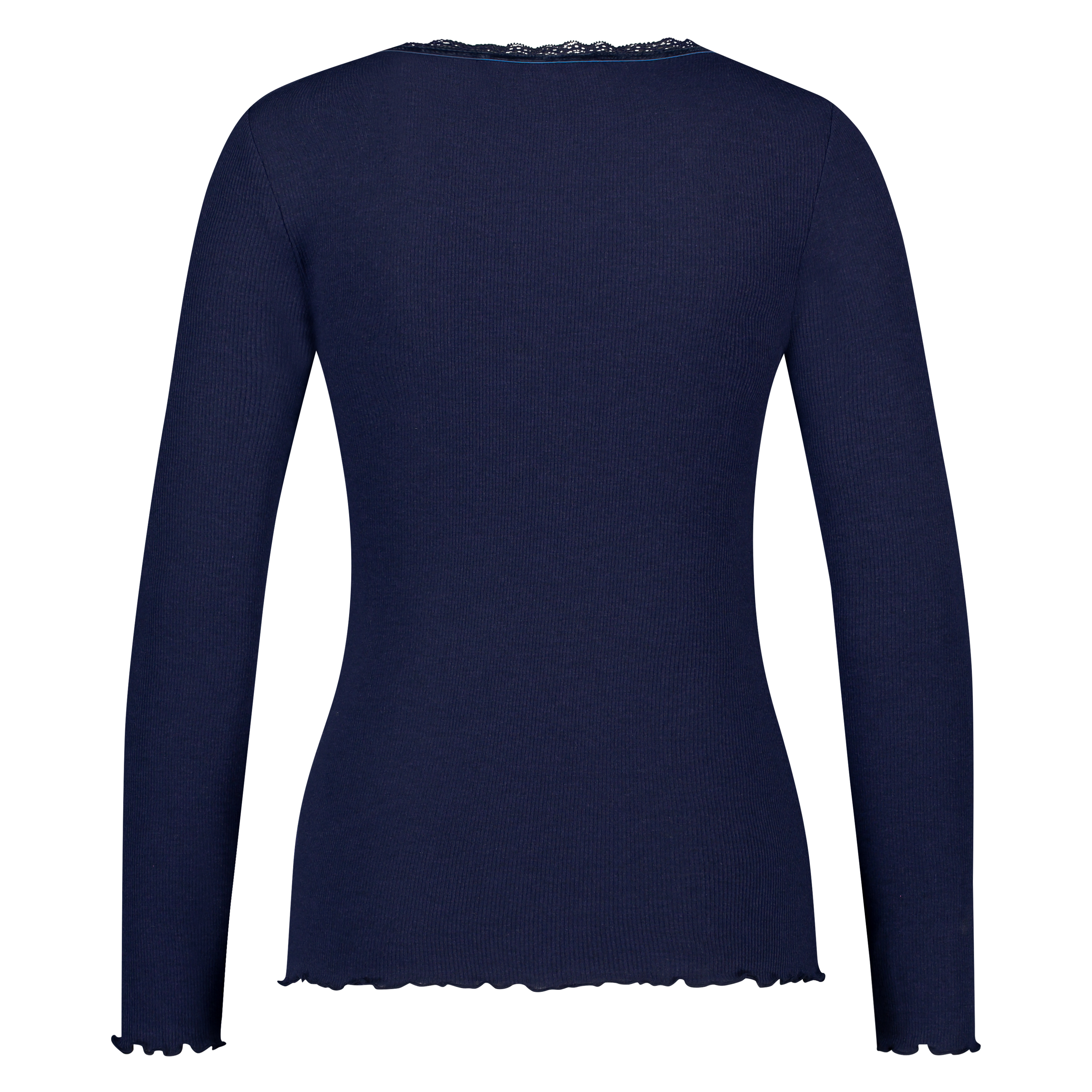 Top LS Rib R-neck, Bleu, main