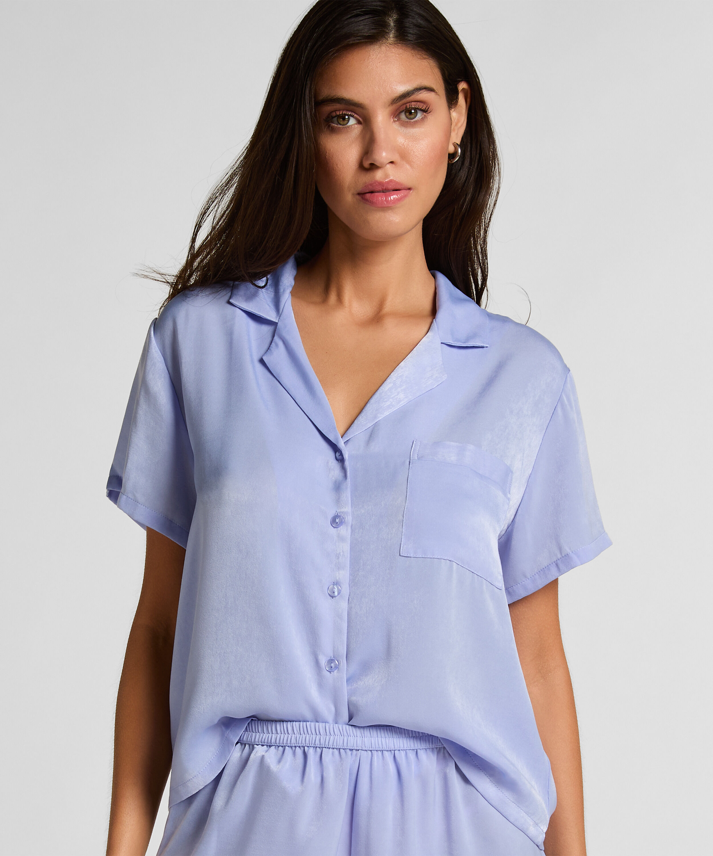 Veste à manches courtes en satin, Violet