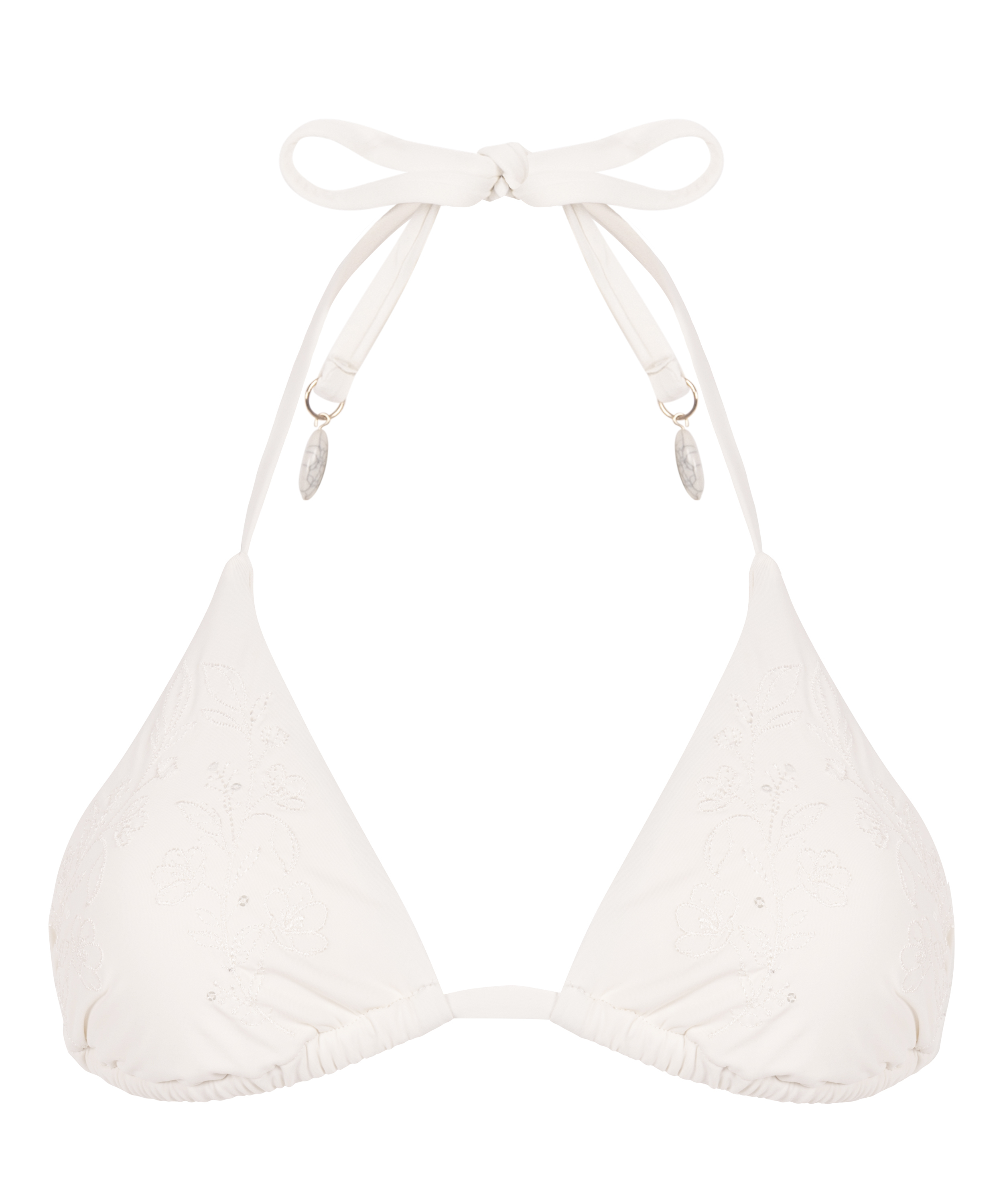 Haut de bikini triangle Giselle, Blanc, main