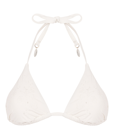 Haut de bikini triangle Giselle, Blanc