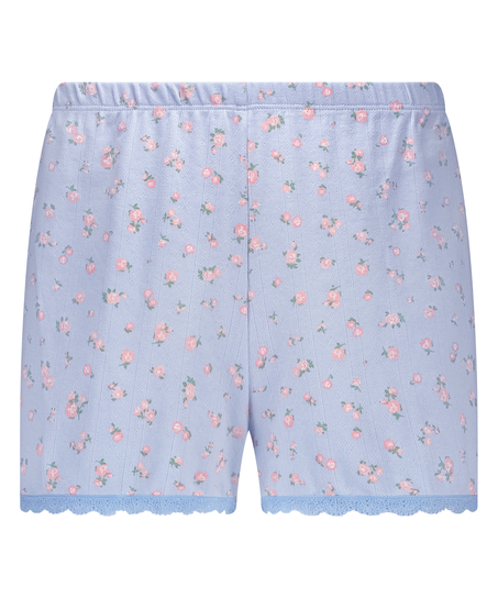Short en dentelle Pointelle, Bleu