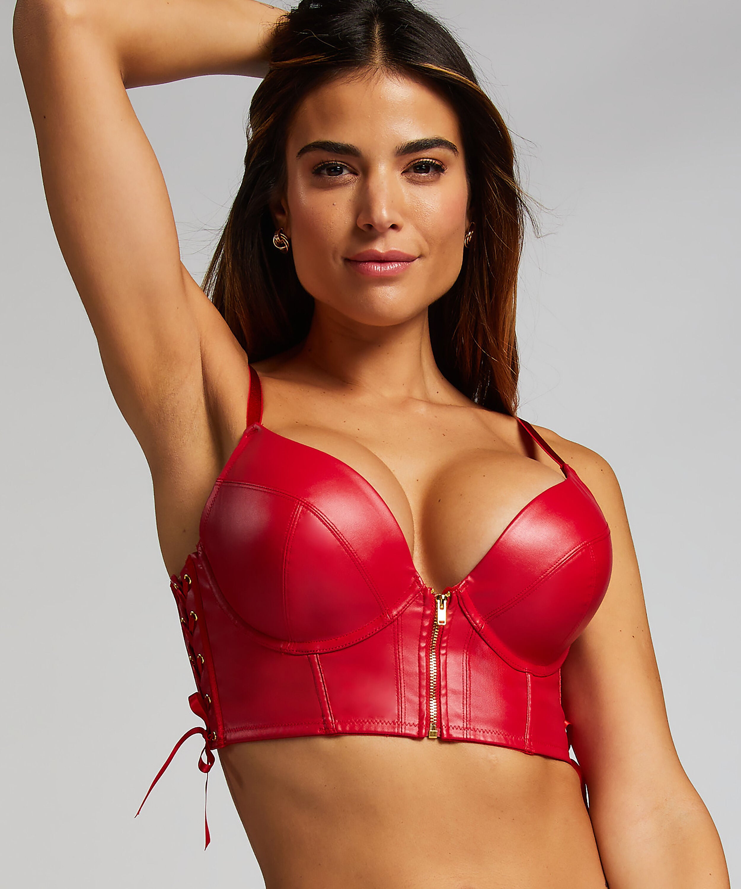 Soutien-gorge à armatures préformé push-up Manu, Rouge