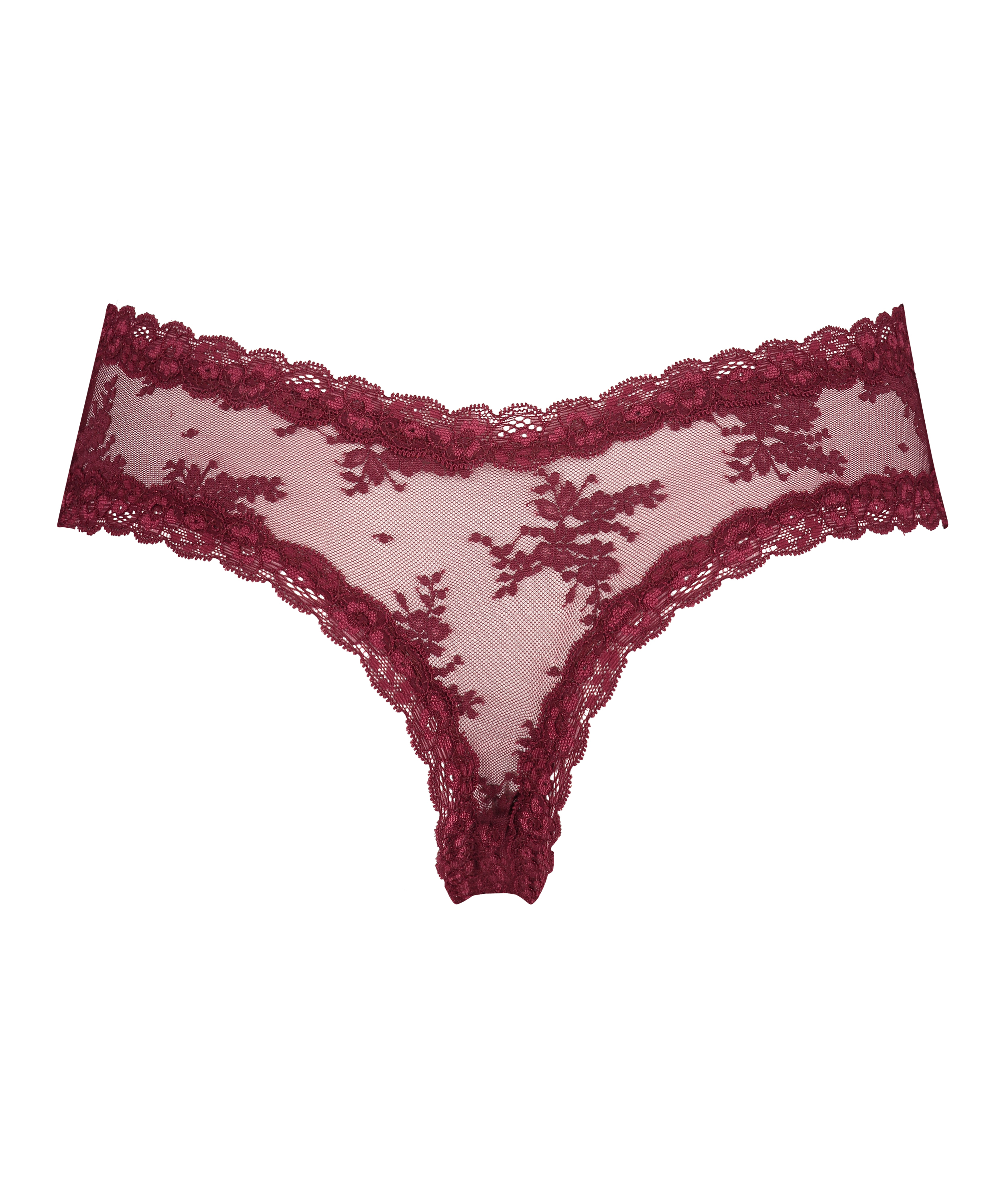 Slip brésilien V-shape mesh, Rouge, main