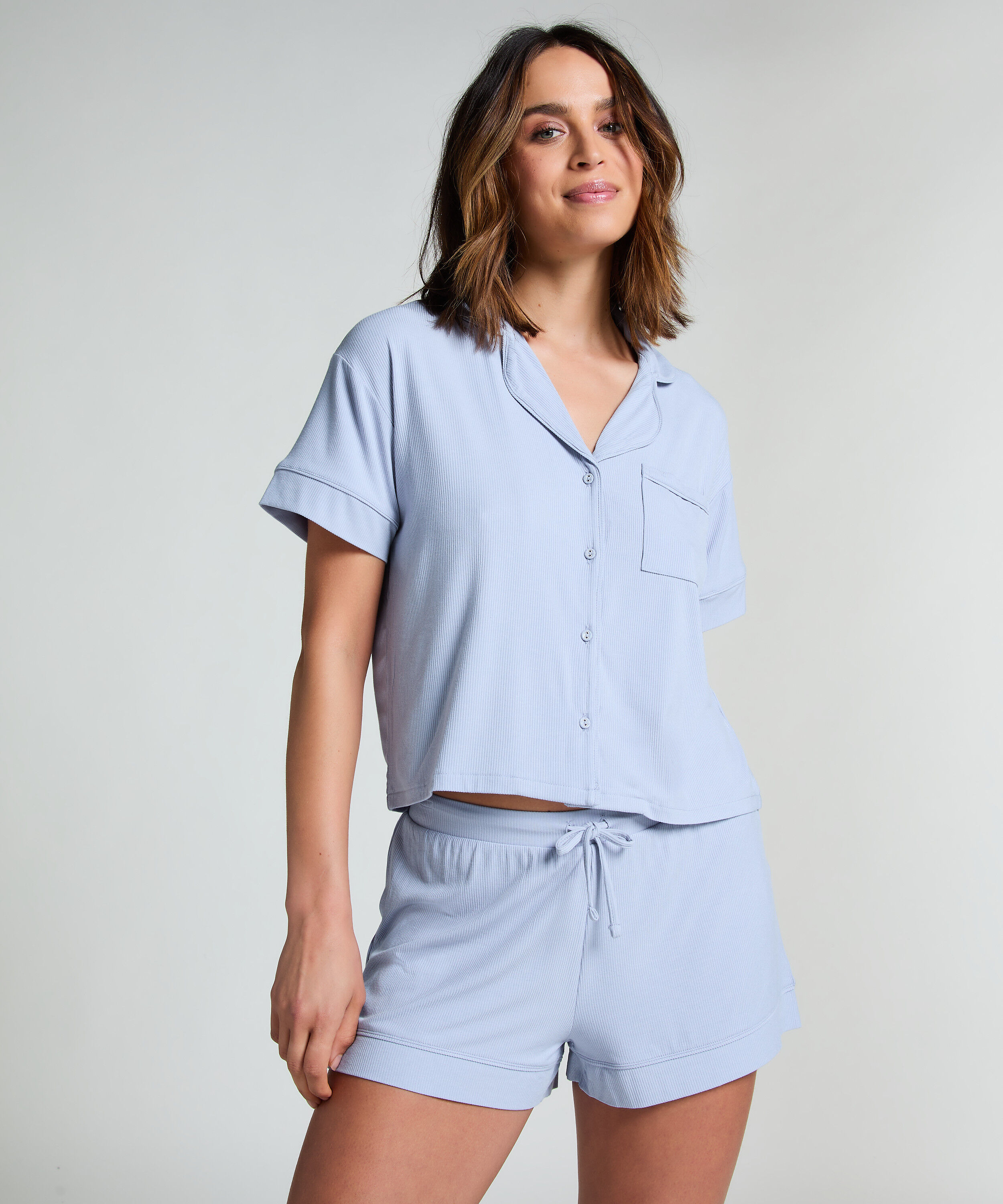 Short en jersey côtelé Essential, Bleu Short en jersey côtelé Essential, Bleu