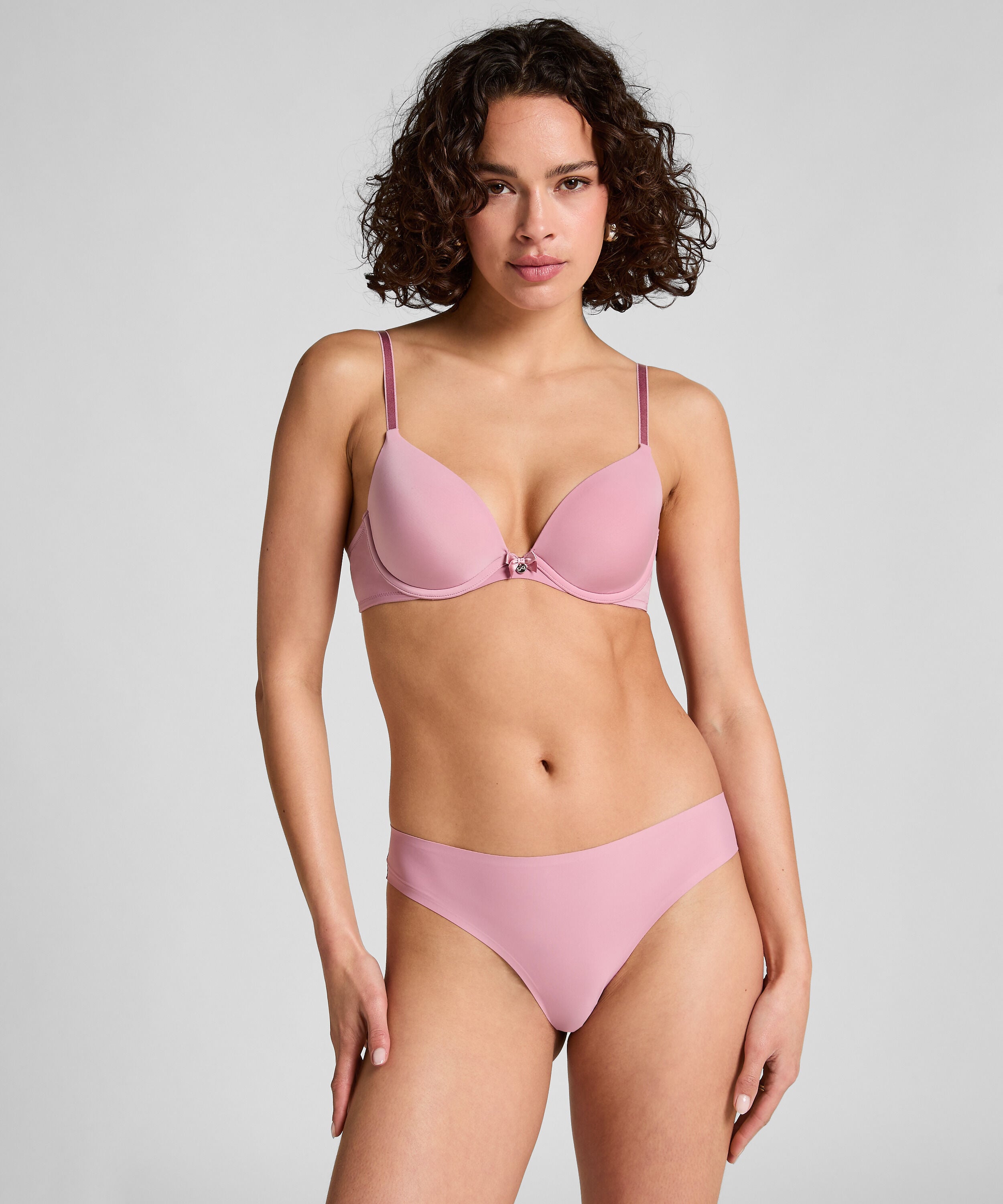 Slip brésilien Invisible Lace Back, Rose