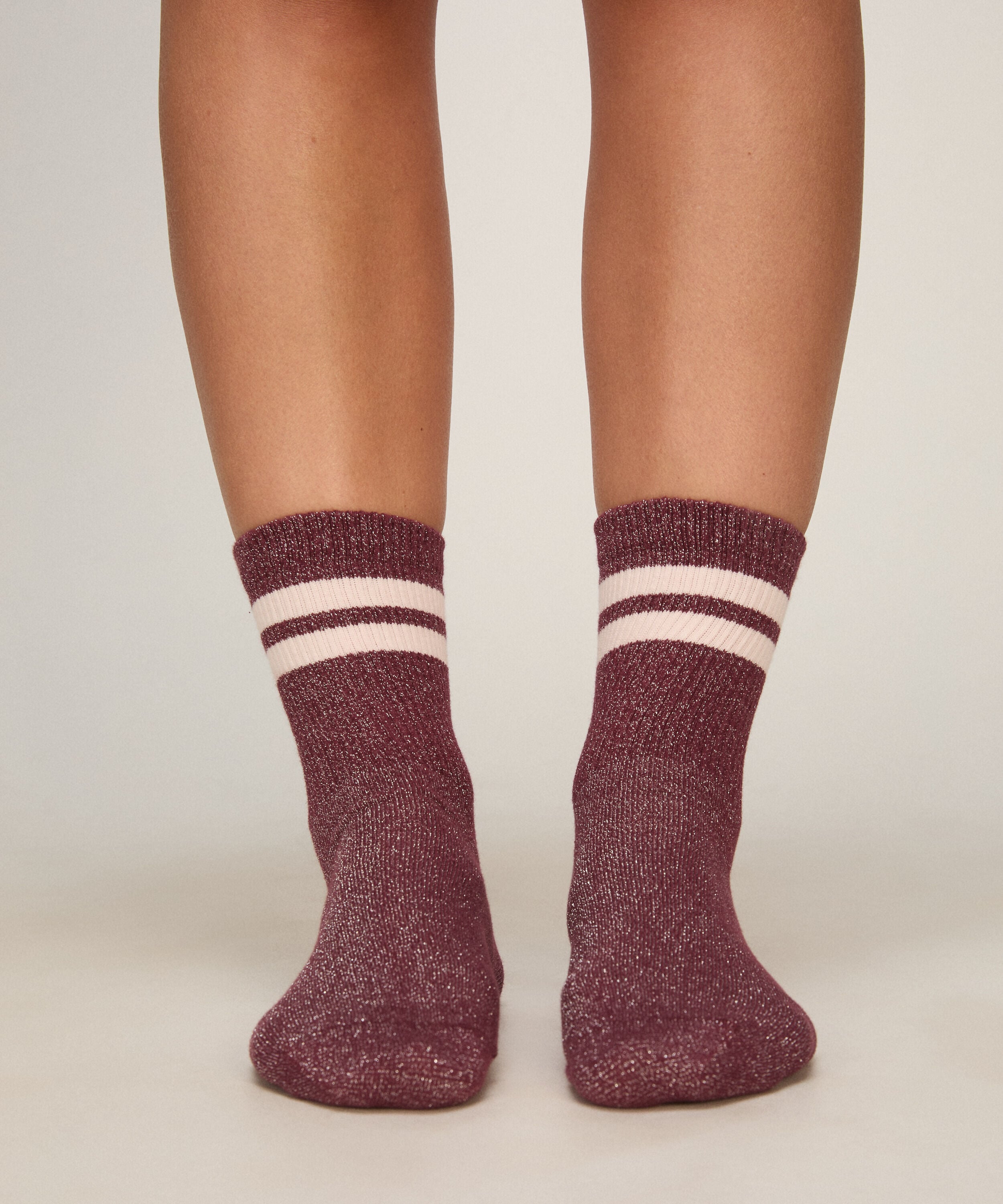 Socks Lurex Stripe, Violet