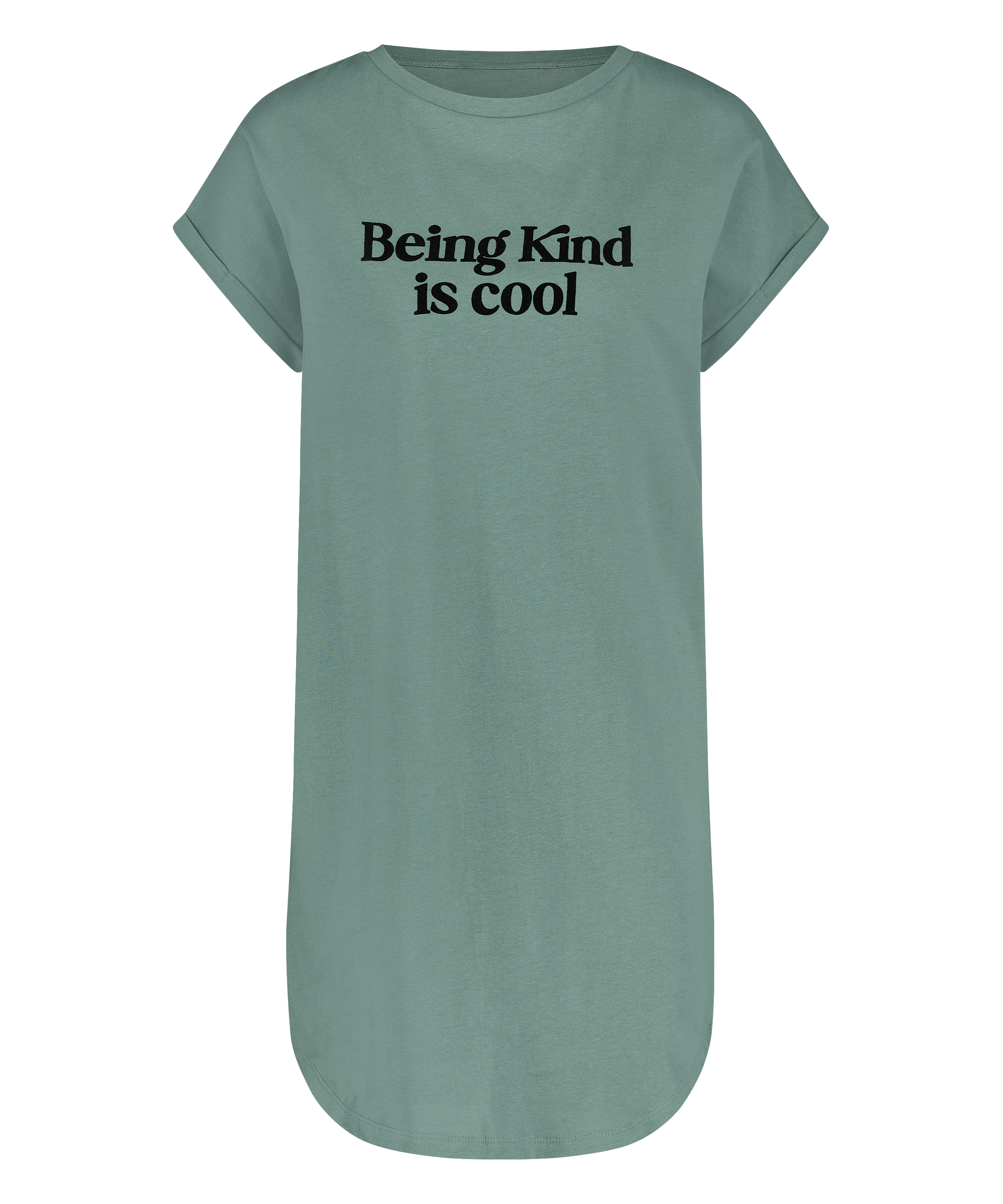 Chemise de nuit &agrave; encolure arrondie, Vert, main