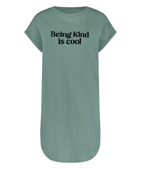 Chemise de nuit &agrave; encolure arrondie, Vert