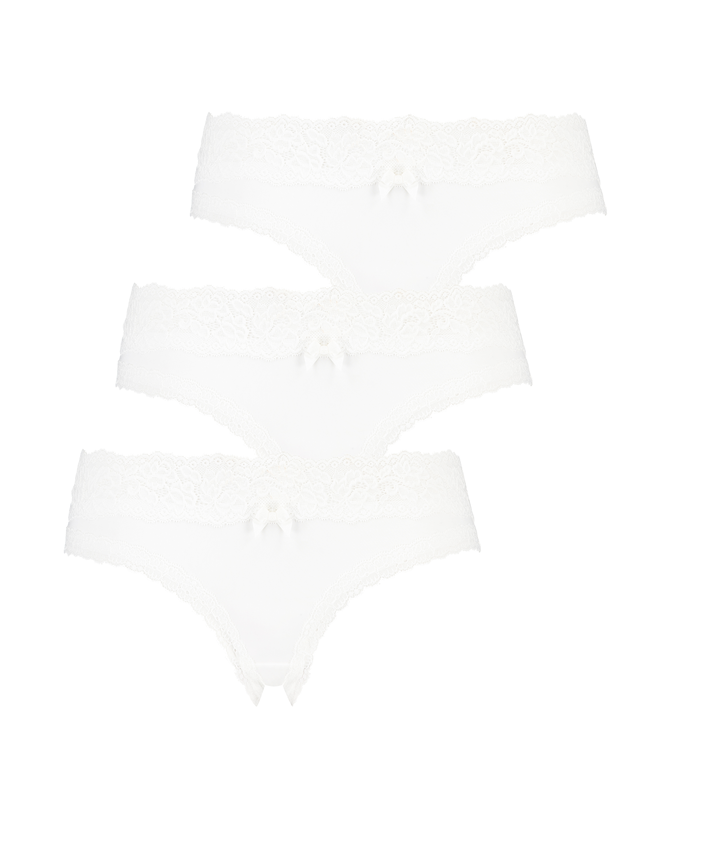 Lot de 3 culottes brésiliennes Dakota, Blanc, main
